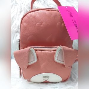 NEW Betsey Johnson dog mini backpack